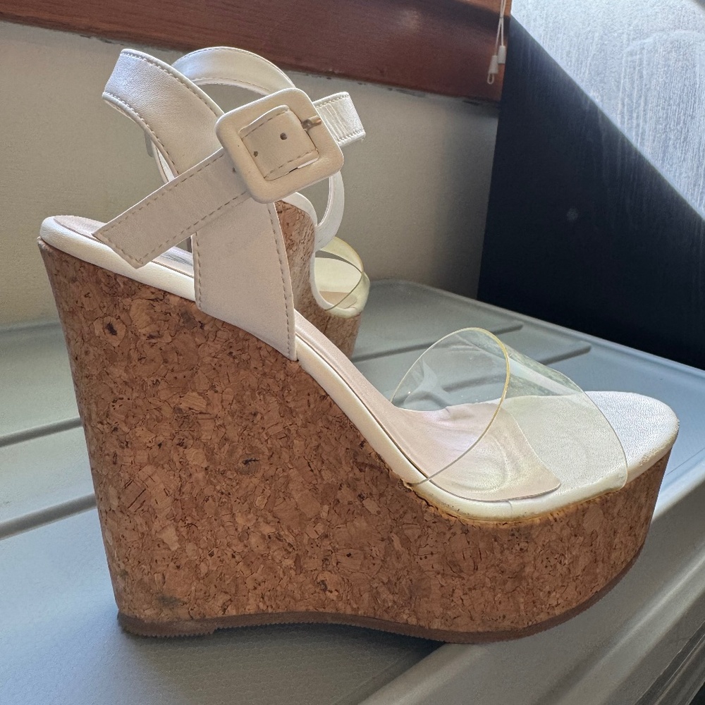 Stunner Cork Block Wedge Heels Windsor